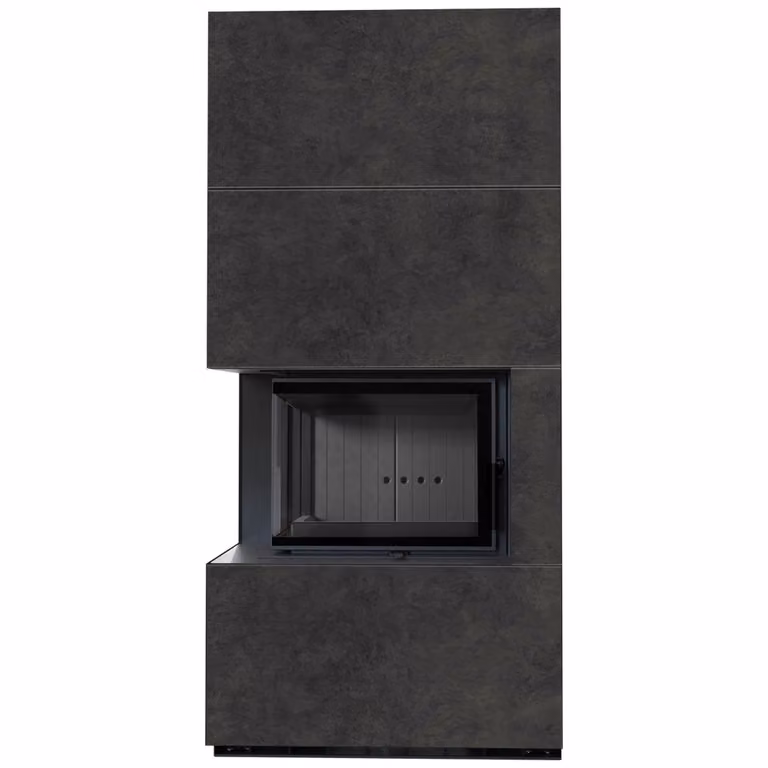 KRATKI FLOKI BOX Kit camino sinistro 8 kW Ø 160 quarzo sinterizzato FOKOS GRAFITE rivestimento nero