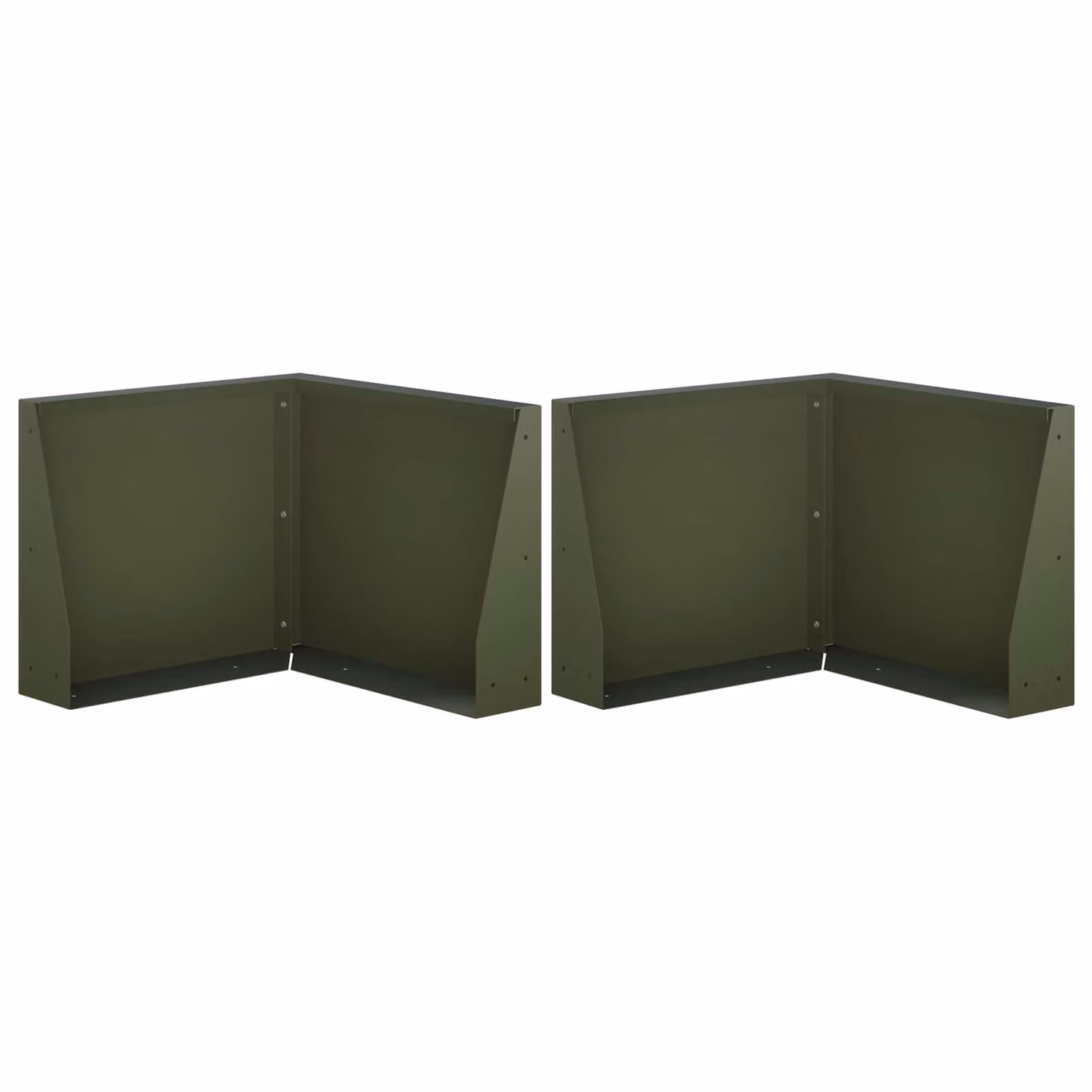 Set di 2 aiuole rialzate vidaXL in acciaio color verde oliva L/P/H: 50 x 50 x 30 cm