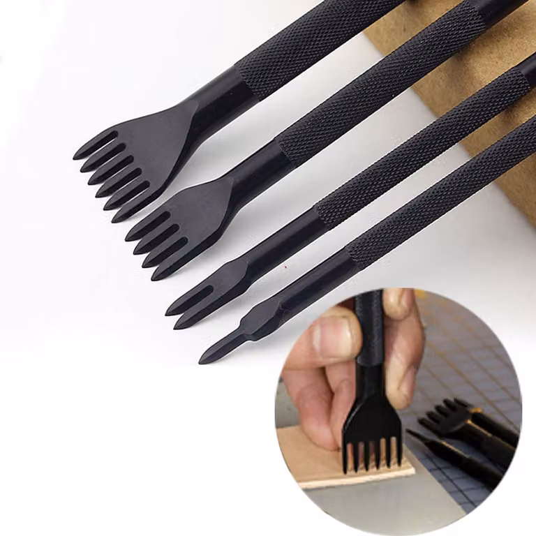 18 pezzi di strumenti per cucire in pelle Kit per cuciture a mano fai-da-te con punteruolo per scanalature e ditale cerato