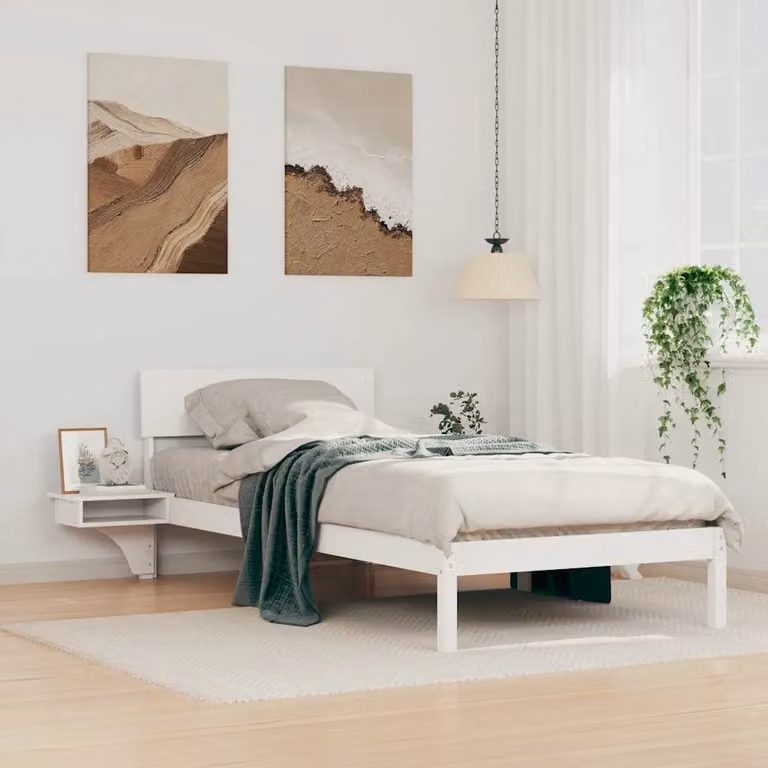 Struttura del letto vidaXL in pino massello bianco L 200 x L 80 cm