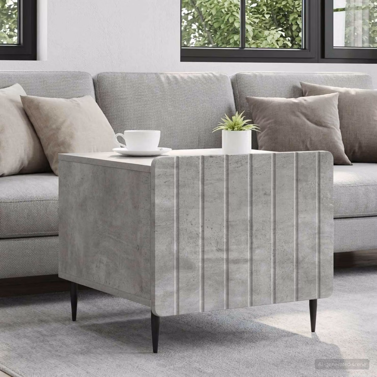 vidaXL Tavolino da salotto moderno con cassetto Grigio, L 49 x P 50 x H 42 cm