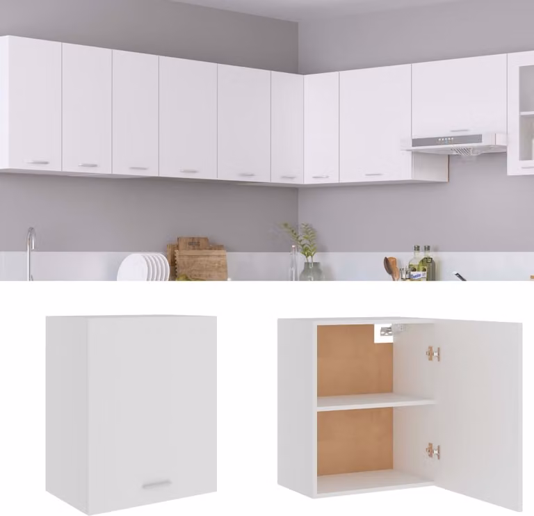 Mobile Pensile “Lyon” Bianco 50x31x60 cm in Legno Multistrato