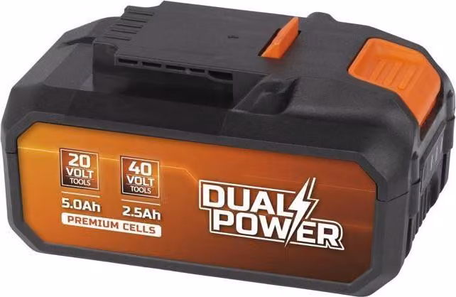 Batteria Dual Power POWDP9037, 2x20 V, 2500 mAh, 90 Wh, indicatore LED, per utensili a batteria da 20 V e 40 V