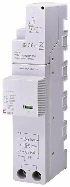 Dispositivo di protezione contro le sovratensioni ETI, modello ETITEC ZPS T12 300/12,5, 3+0