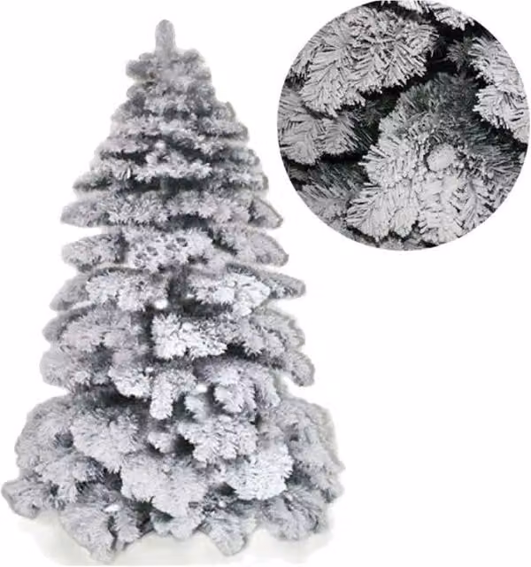 Trade Shop - Albero Di Natale 240cm Abete Snow Con Effetto Innevato Bianco Base A Croce -