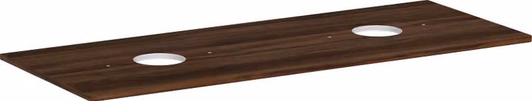 hansgrohe Xelu Q Console avec 2 découpes rondes, 1360x550, pour vasque à poser, sans trou pour robinet, 54118630, 54118630