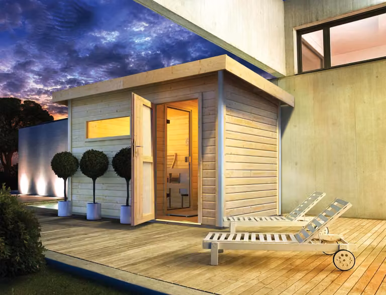 Sauna da giardino Casa della sauna Karibu Skrollan 1 38mm riscaldatore 9kWvetro satinato