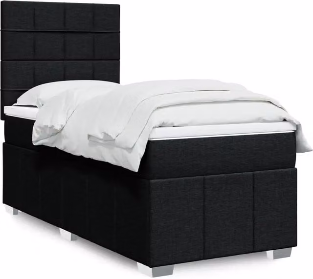 Letto Ibrido vidaXL con Giroletto a Molle e Materasso, Nero e Bianco, L 80 cm x P 200 cm