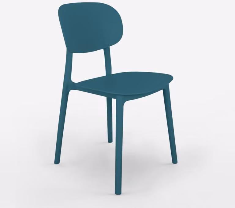 Sedia design moderno in polipropilene per cucina sala da pranzo esterna Nantes - Blu