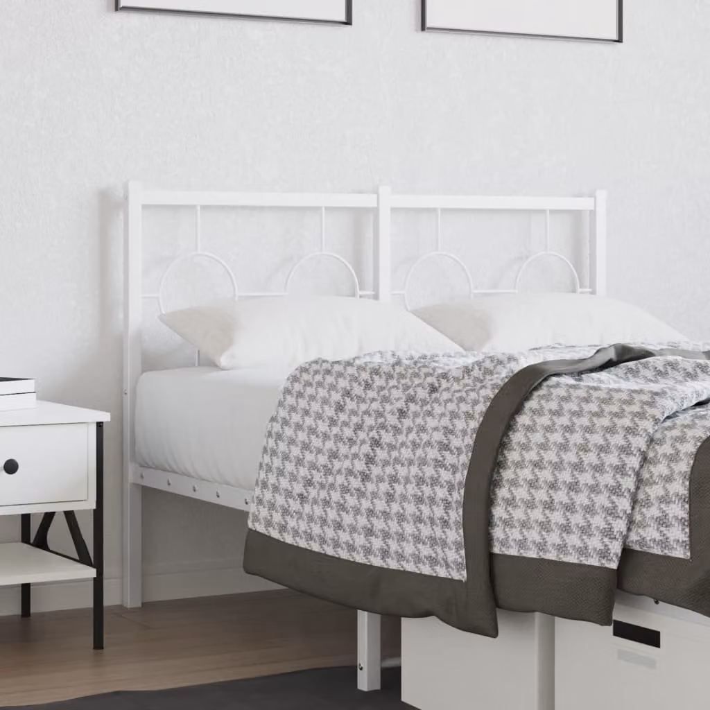 vidaXL Testiera di Ricambio in Metallo Bianco per Letto 120x200 cm