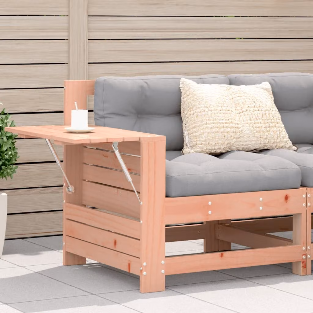 vidaXL Divano da Giardino Moderno in Legno Massello con Cuscini Imbottiti Grigio e Marrone