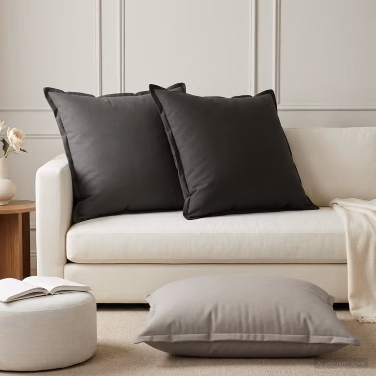Set di 2 federe vidaXL HOUTEN antracite in poliestere, 80 x 80 cm