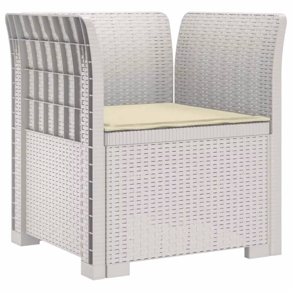 Poltrona da giardino a 1 posto con cuscino in design rattan bianco moderno – 2