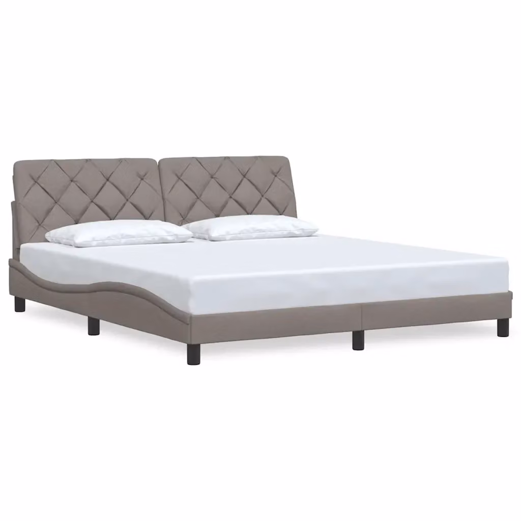 Giroletto vidaXL in tessuto beige e grigio senza materasso L/P: 180 x 200 cm – 2