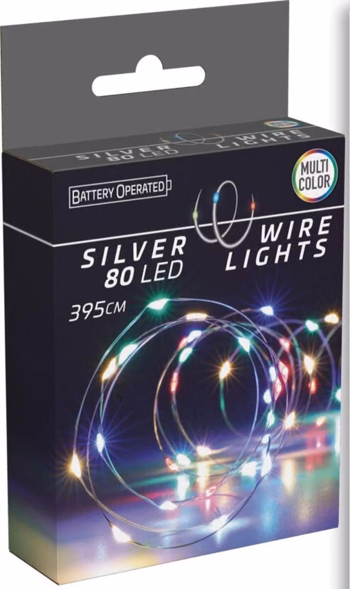 Ghirlanda di luci a batteria 80 LED multicolore