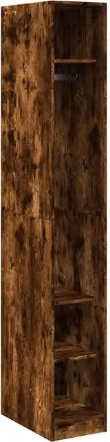 Armadio in Legno Multistrato Rovere Fumo DESIGN IN con Ripiani e Appendiabiti L/P/H: 30 x 50 x 200 cm CFW7723775