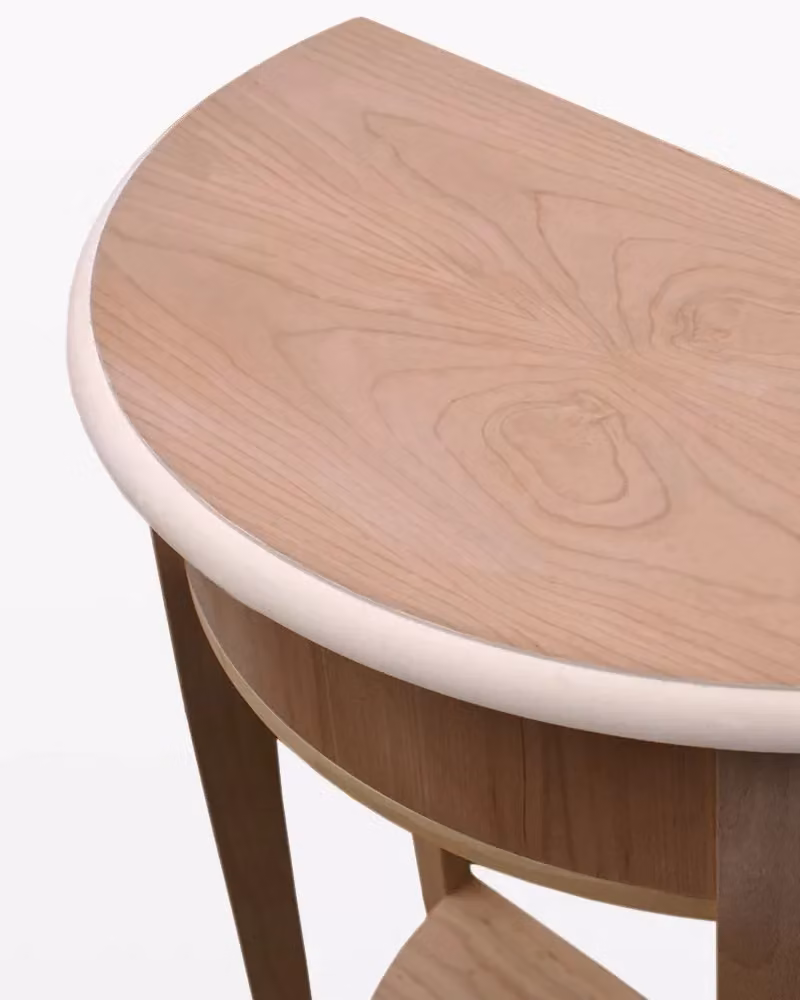 Consolle mezzaluna in legno di ciliegio con 1 cassetto Mobili 2G L: 67 cm, P: 33 cm, H: 75 cm – 2