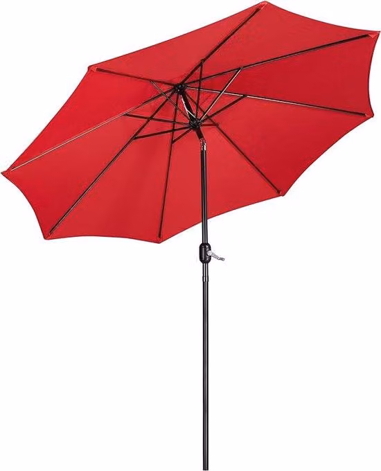 Ombrelloni da terrazza impermeabili con larghezza di 270 cm/230 cm, orientabili, con tenda parasole anti-UV e struttura flessibile.