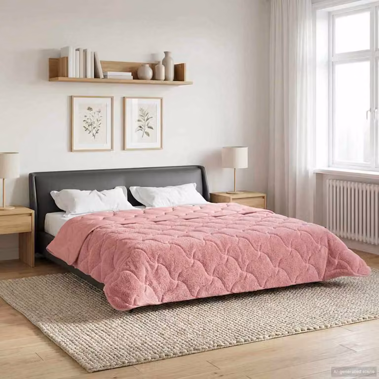 vidaXL Piumone Invernale in Microfibra Traspirabile e Reversibile, Rosa, L/P: 240 x 260 cm