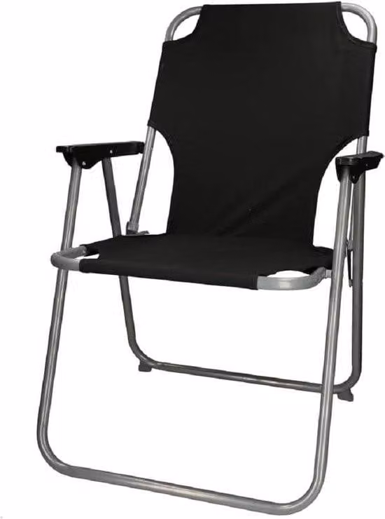 Sedia da campeggio pieghevole per la pesca e i festival - 46 x 53 x 76 cm - Nero