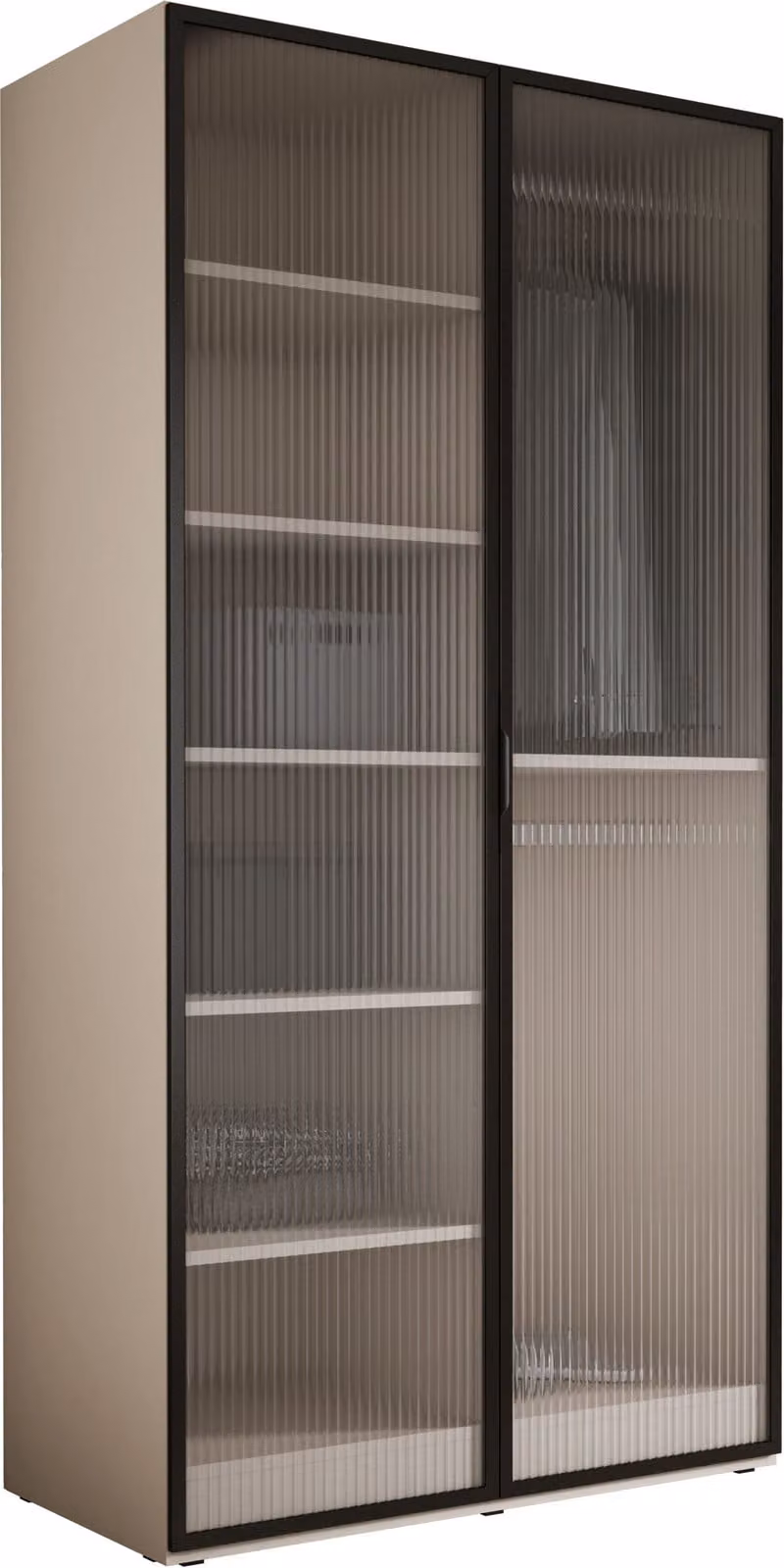 Armadio, beige sabbia / vetro trasparente, 100 x 200 x 51 cm