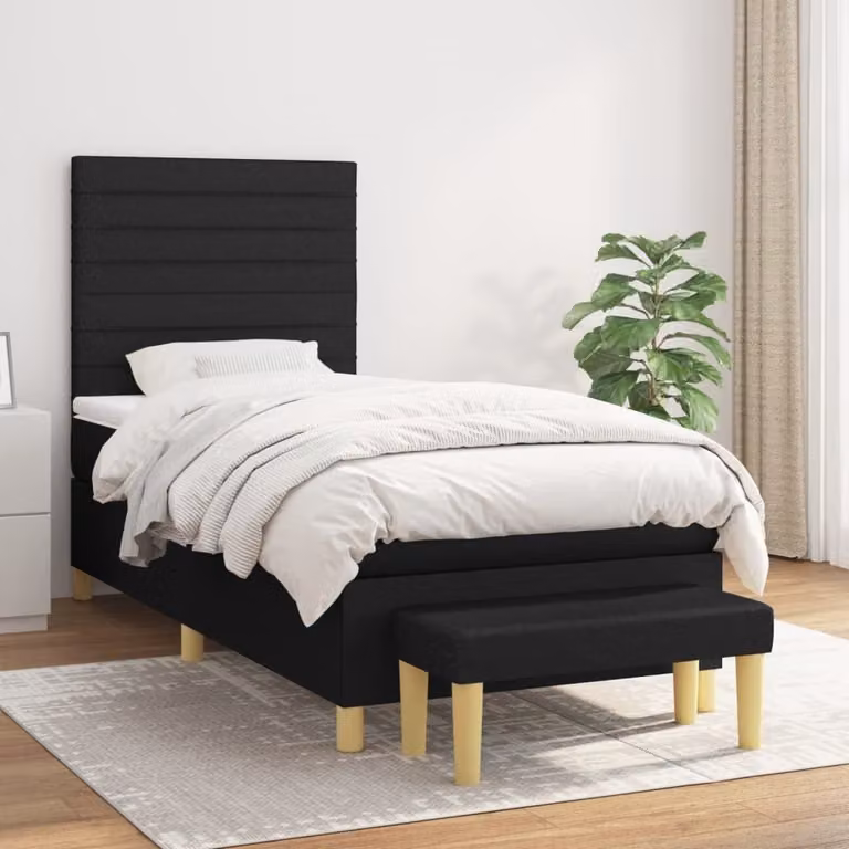 Maison Exclusive - Giroletto a Molle con Materasso Nero 80x200 cm inTessuto