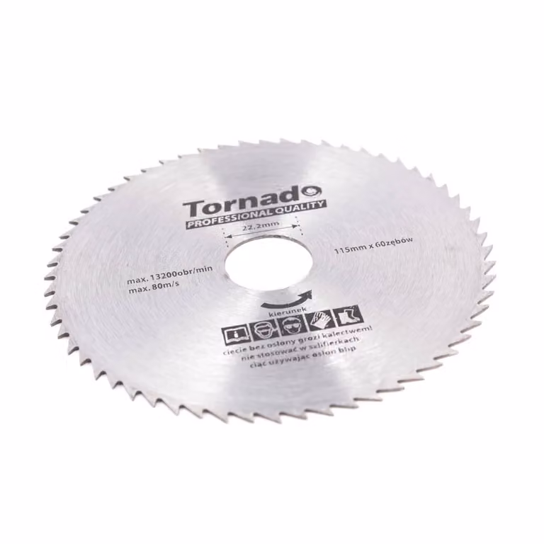 Sega circolare per legno 115 mm, 60 denti, 22,2 mm, senza guarnizione
