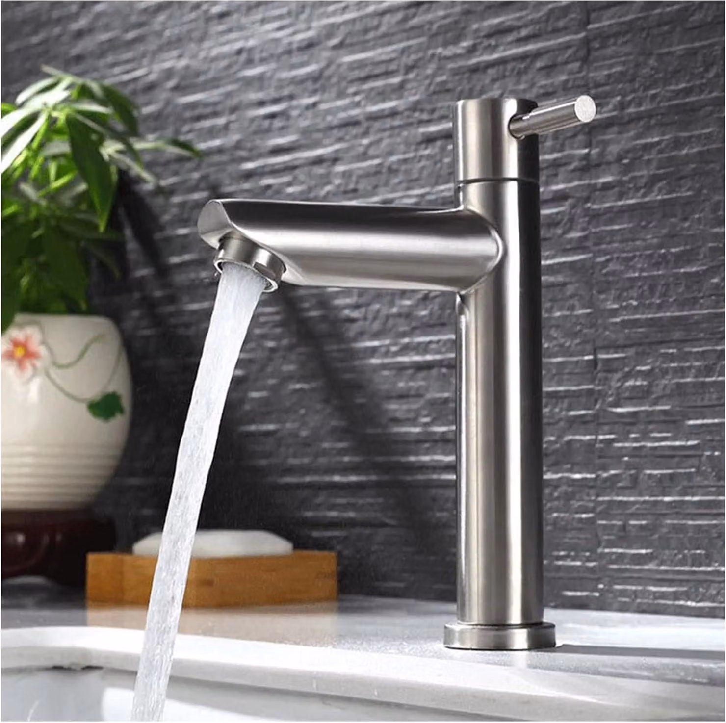 Staal - Tubo di collegamento da 60 cm - Bagno per ospiti - Rubinetto per lavabo in acciaio - Per ospiti - Toilette - Bagno - Cucina
