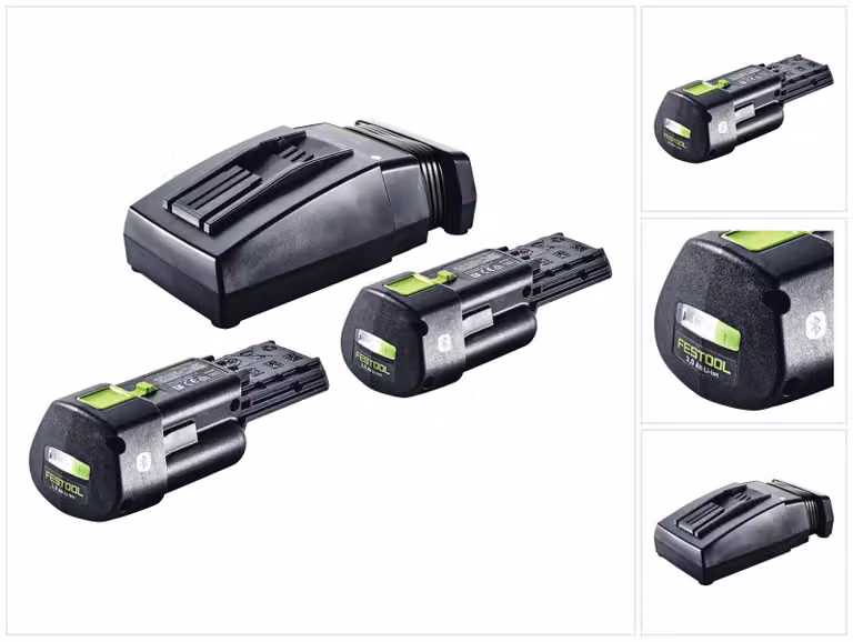 Set energia Festool 2x BP 18 Li 3,0 Ergo I batteria 18 V 3,0 Ah / 3000 mAh Li-Ion ( 2x 577704 ) + caricatore TCL 6 ( 201135 )