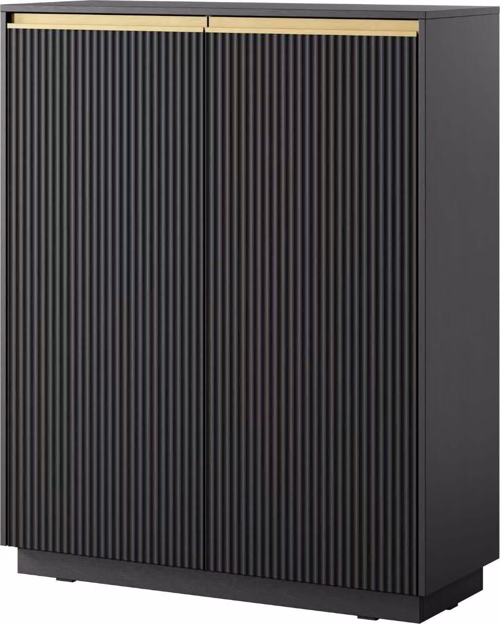 FURNLUX Credenza Royal Black And Gold 104cm / Colore principale: Nero / Dimensioni: 104 x 127 x 39 cm