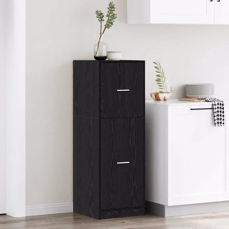 Armadio da dispensa moderno vidaXL in legno nero L/P/H: 40 x 41 x 118 cm