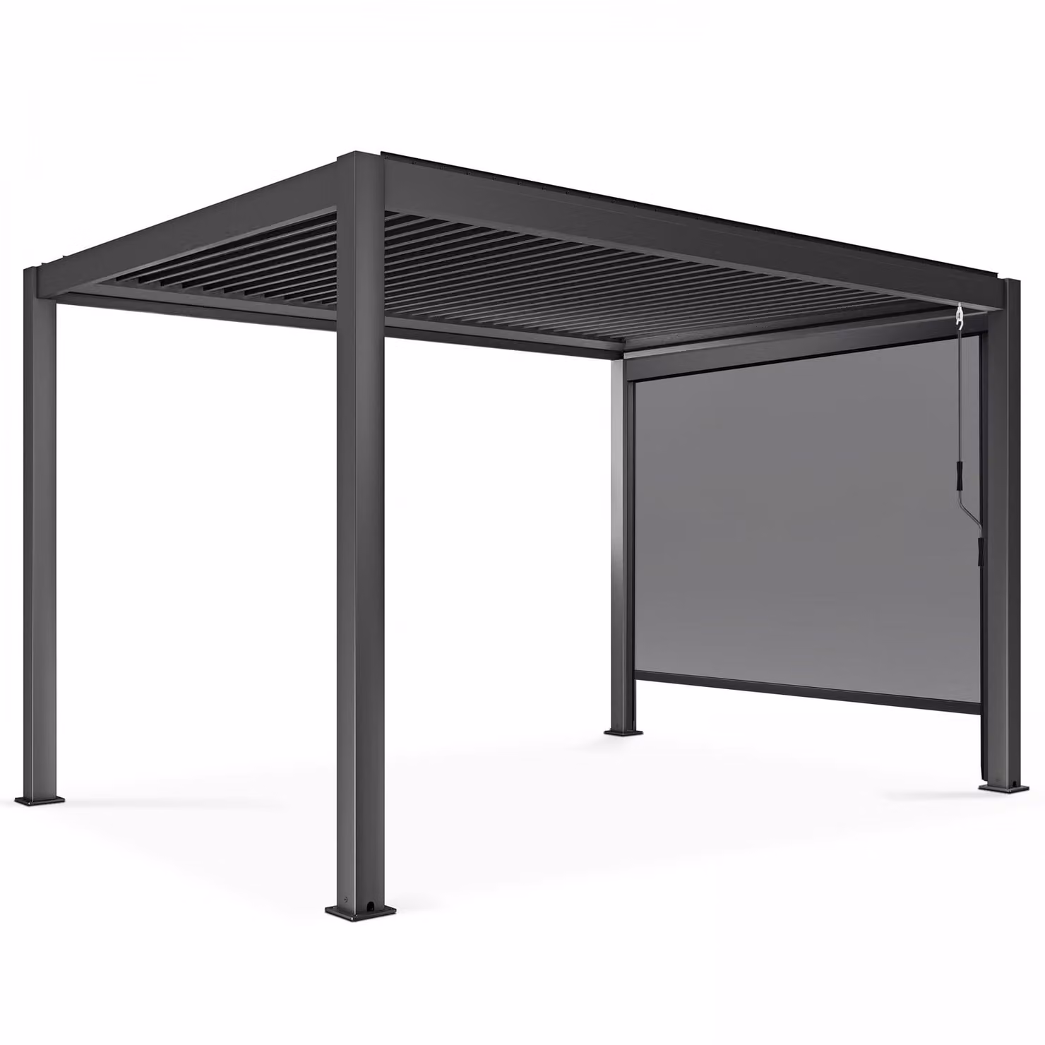 Pergola bioclimatica autoportante 3x4m con 1 tenda 266 x 234 m - Oviala Athenes