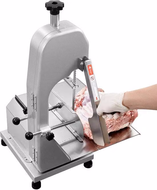 Sega circolare elettrica per tagli longitudinali, 650W, acciaio, 315 x 460 mm, profondità di taglio massima 110 mm, ideale per tagli di pesce congelato, maiale e manzo