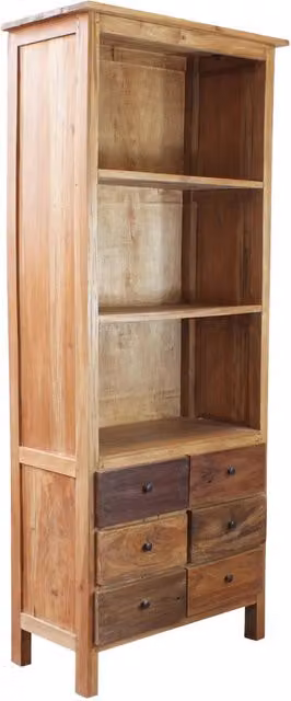 Libreria in legno 3 ripiani 6 cassetti - CHARYBDIS