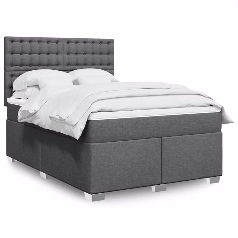 Maison Exclusive - Giroletto a Molle con Materasso Grigio Scuro 160x200 cm Tessuto