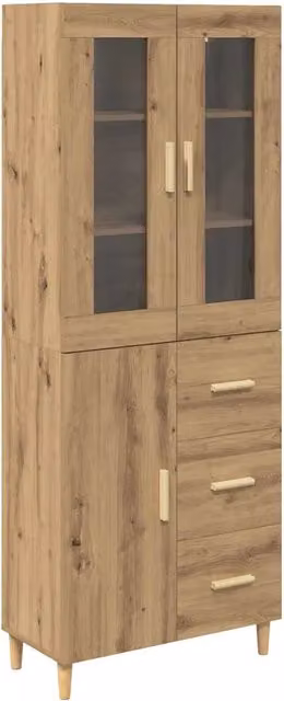 Credenza | Madia | Buffet da pranzo | Armadio da pranzo con cassetto Rovere artigianale 69,5 x 34 x 180 cm