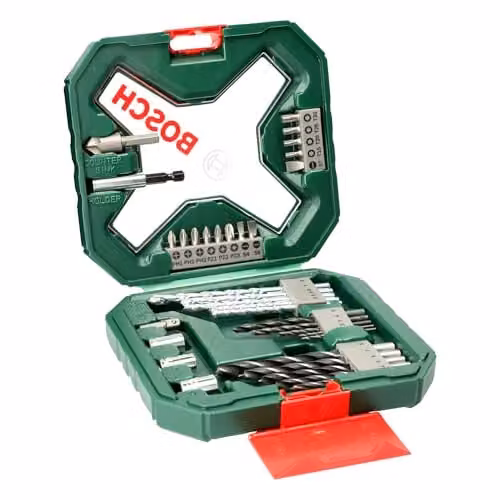 Bosch Set da 34 Pezzi di punte e bit avvitamento in titanio X-Line (per legno, pietra e metallo, accessori trapano)