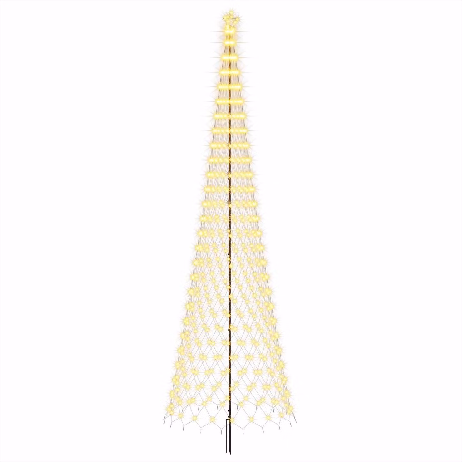 Albero di Natale a LED, altezza 500 cm, 550 LED, luce bianca calda, struttura in ferro, colore nero