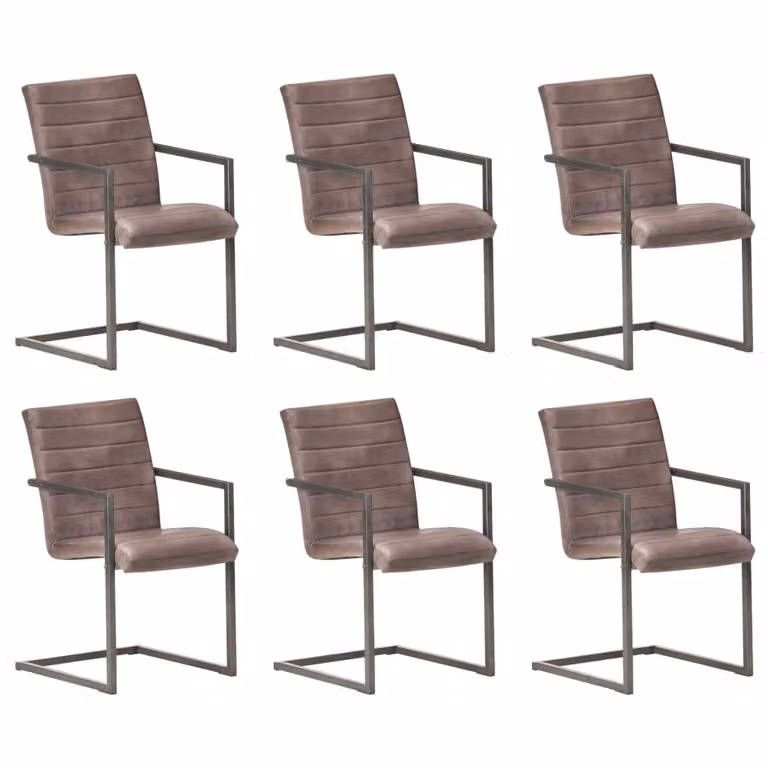 The Living Store sedia a sbalzo 6 pezzi. Vera pelle marrone