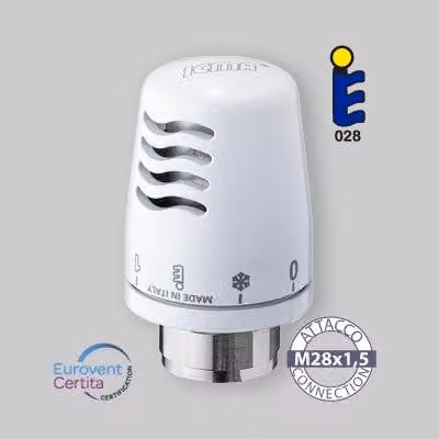 Testa Termostatica Con Sensore Liquido Bianca Icma M28X1,5