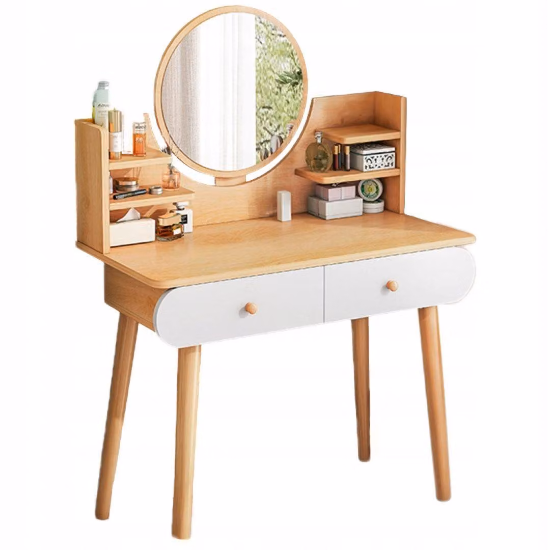Toeletta scandinava con specchio – ampio tavolino da trucco in stile loft