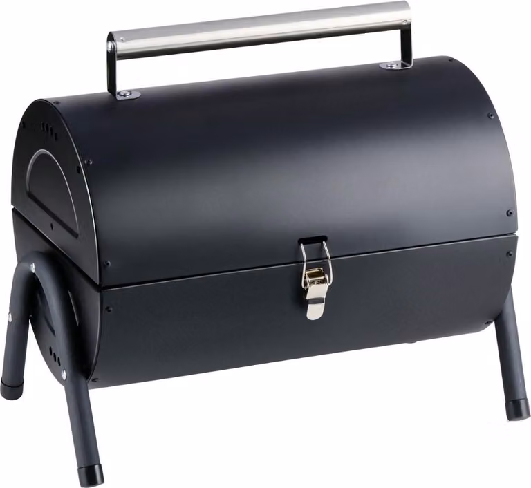 alpina charcoal grill mini - Griglia da tavolo portatile con piastra - Griglia a carbone per giardino e campeggio - BBQ compatto e leggero - Nero