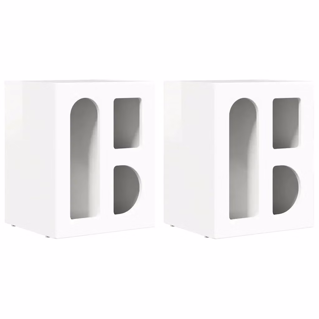 Set di 2 comodini vidaXL in legno bianco lucido L/P/H: 40 x 35 x 50 cm – 2