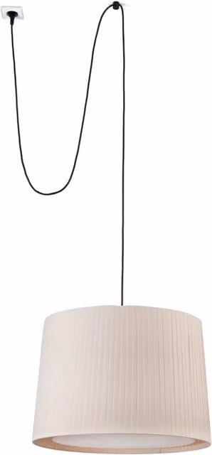 FARO BARCELONA SAMBA Lampada sospensione nera/beige con spina