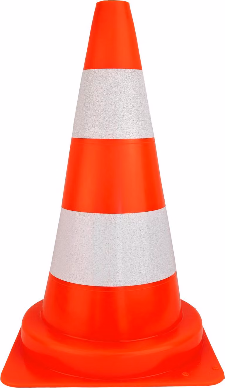 Cono stradale 50cm Cono di segnalazione U-23 Cono stradale morbido Cono stradale riflettente Pilone Cono stradale in PVC Cono di segnalazione Doktorvolt