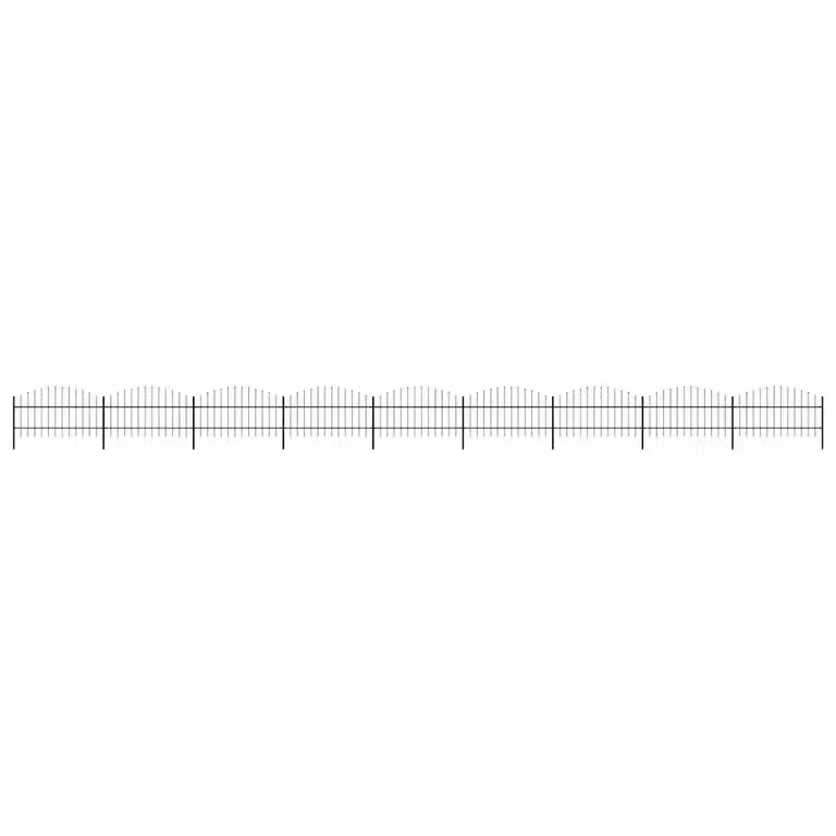 Recinzione da giardino con punta a lancia vidaXL in acciaio nero 1506 x 100 cm