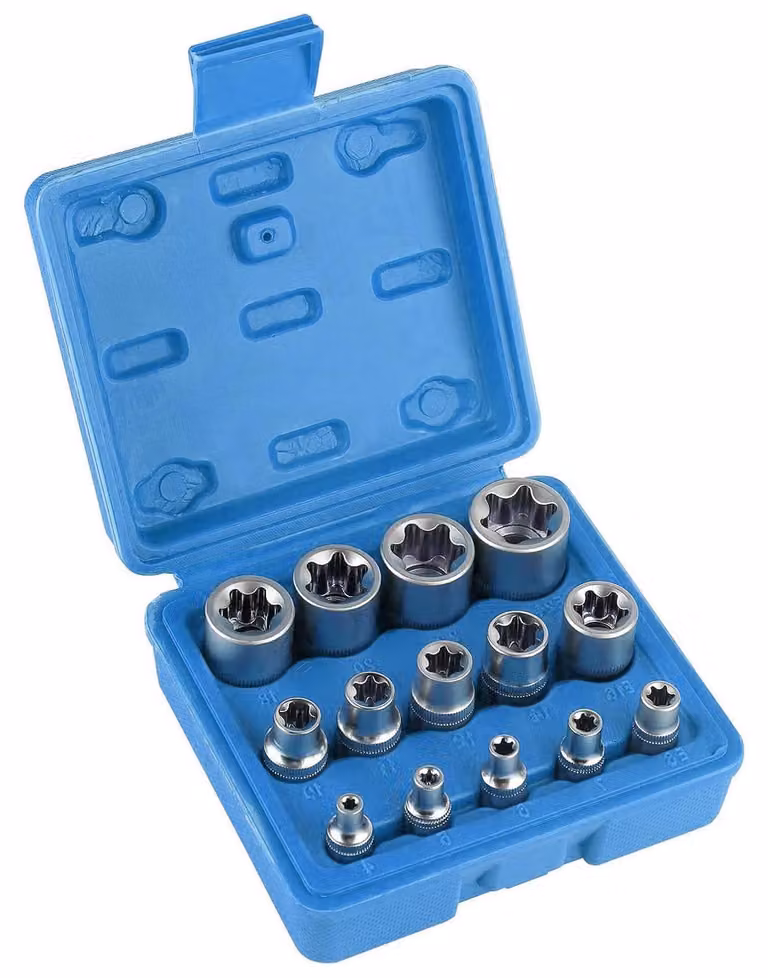 Set di chiavi a bussola E-Torx da 14 pezzi con borsa di stoccaggio