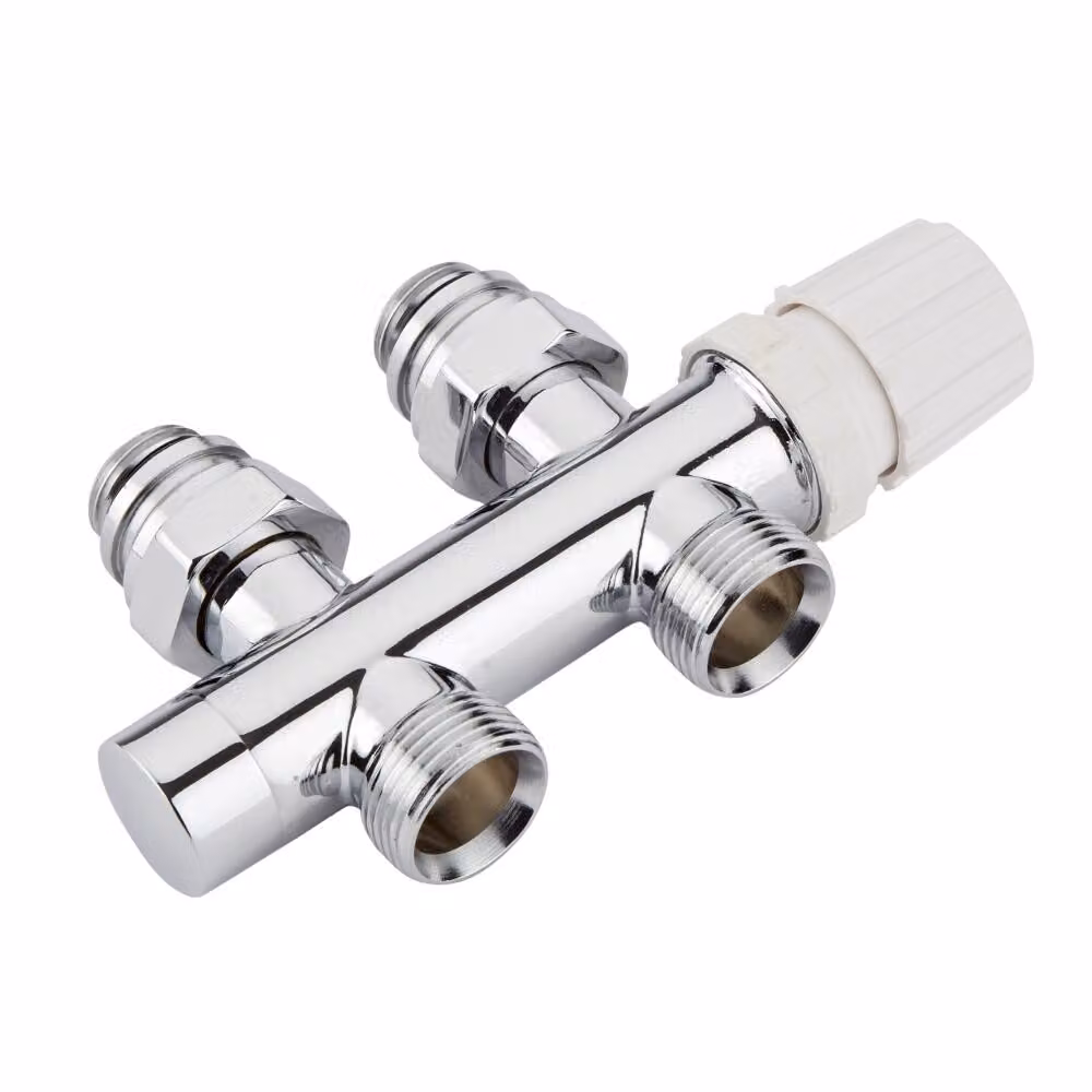 Valvole Diritte per Radiatori e Scaldasalviette 3/4” con Testa Termostatica Cromata e Selezione di Adattatori – Multiblock H