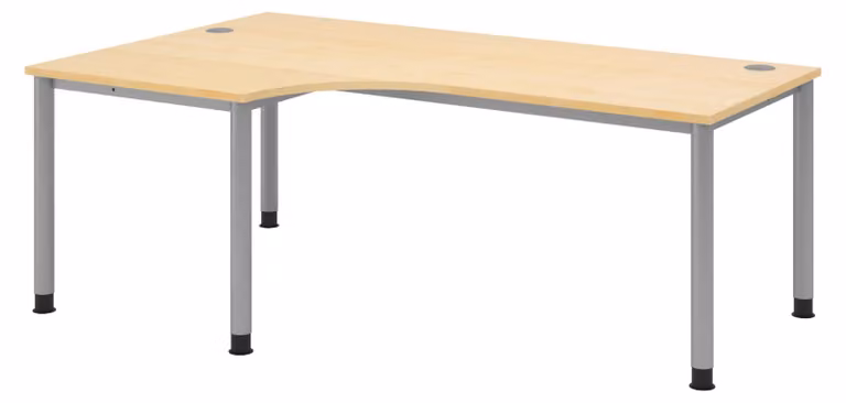 Scrivania bümö Serie H - Finitura: acero, struttura: argento, dimensioni: scrivania angolare 200 x 120 cm