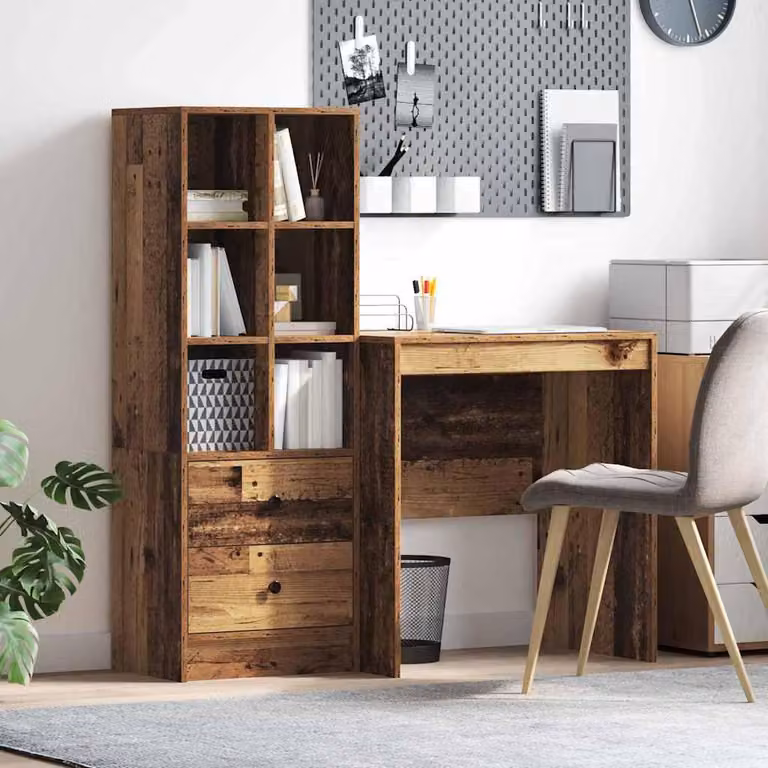 Maison Exclusive - Scrivania con cassetto 2 pcs Legno vecchio